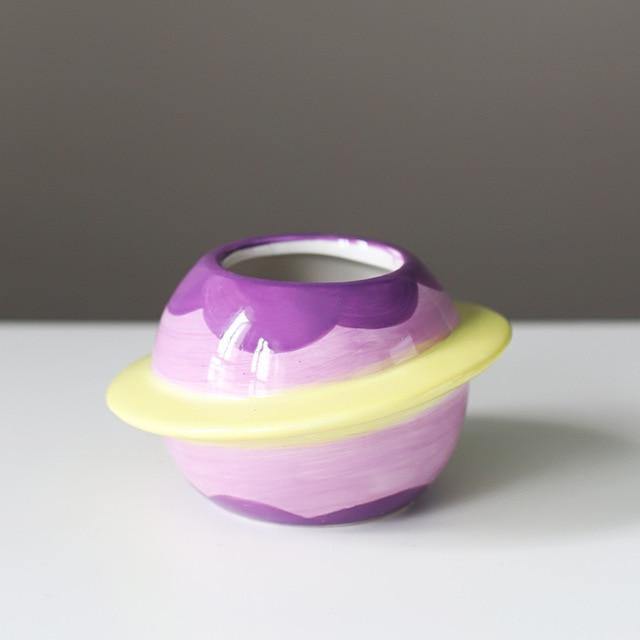 OrbitaPlanter Keramik-Übertopf im Planeten-Design | Kreative Dekoration | Für Pflanzen & Wohnakzente