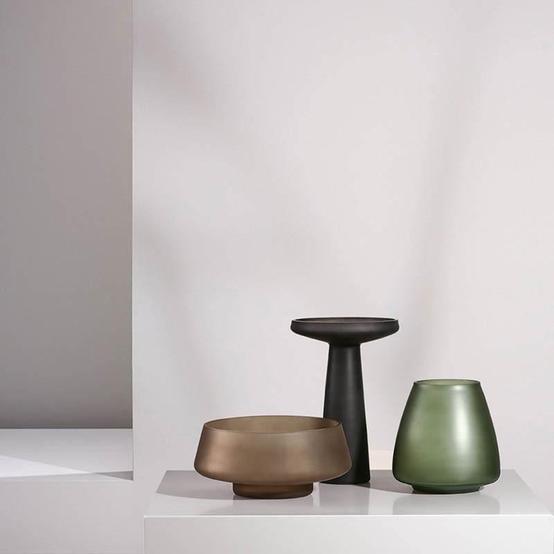 FrostVeil Glasgefäß mit Mattglas | Mundgeblasen | Moderne Eleganz | Vielseitige Farben & Formen