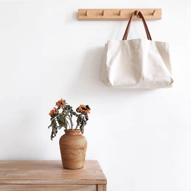 RattanCraft Handgefertigte Rattan-Vase | Natürliches Design | Boho-Stil | Perfekt für Dekoration und Blumenarrangements