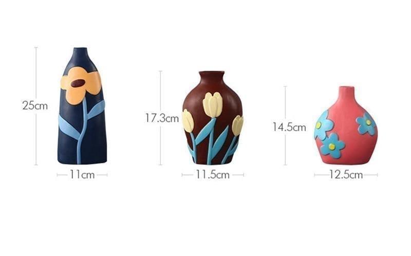 FloraCut Keramik Blumenvasen mit Ausschnitt-Design | Stilvolle Deko-Vasen | Verschiedene Farben