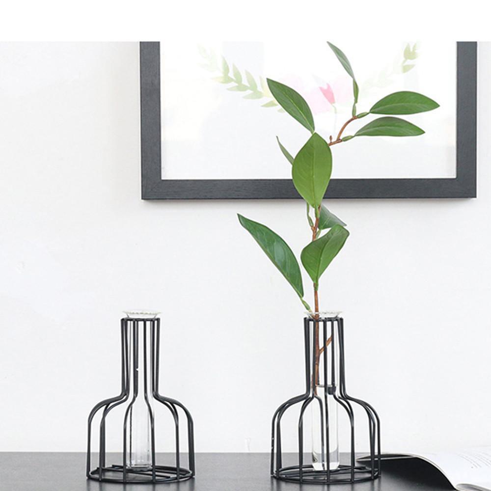 VaseTech Testrohr-Vase mit Metallständer | Modernes Design | Minimalistische Dekoration für Zuhause & Büro