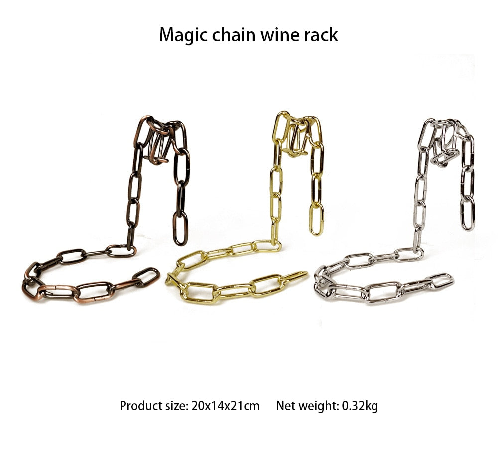 ChainCraft Magisches Weinregal | Schwebender Kettenhalter | Dekoratives Flaschenregal für Zuhause