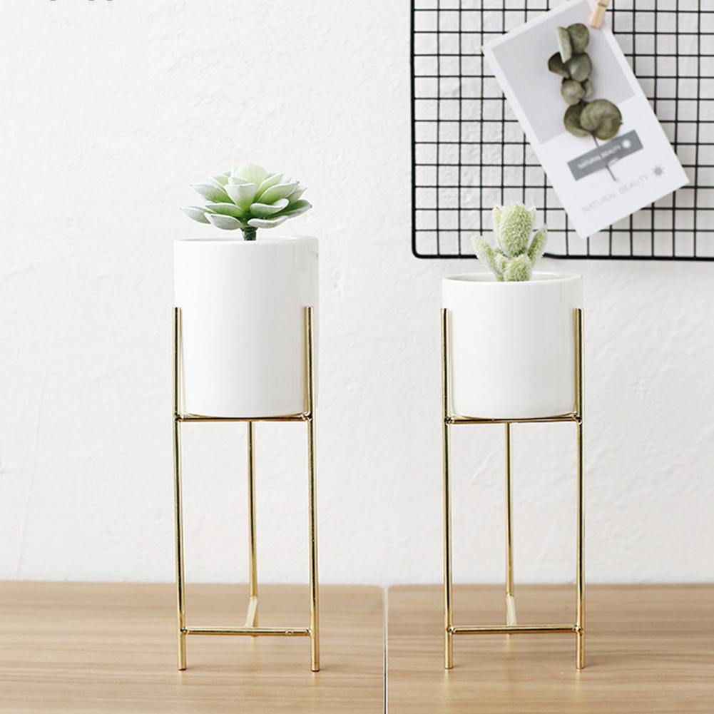 PlanteraLux Keramiktopf mit Metallständer | Modernes Design | Pflanzenhalter für Zuhause & Büro