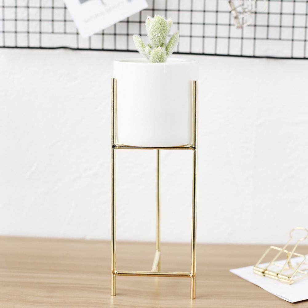 PlanteraLux Keramiktopf mit Metallständer | Modernes Design | Pflanzenhalter für Zuhause & Büro