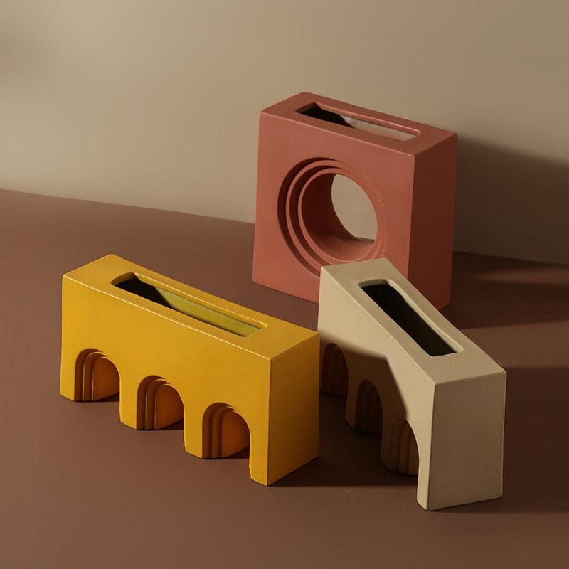 CeramiCasa Design Keramik Vase | Dekorative Akzentvase im Hausstil | Modernes Wohnaccessoire in Verschiedenen Farben