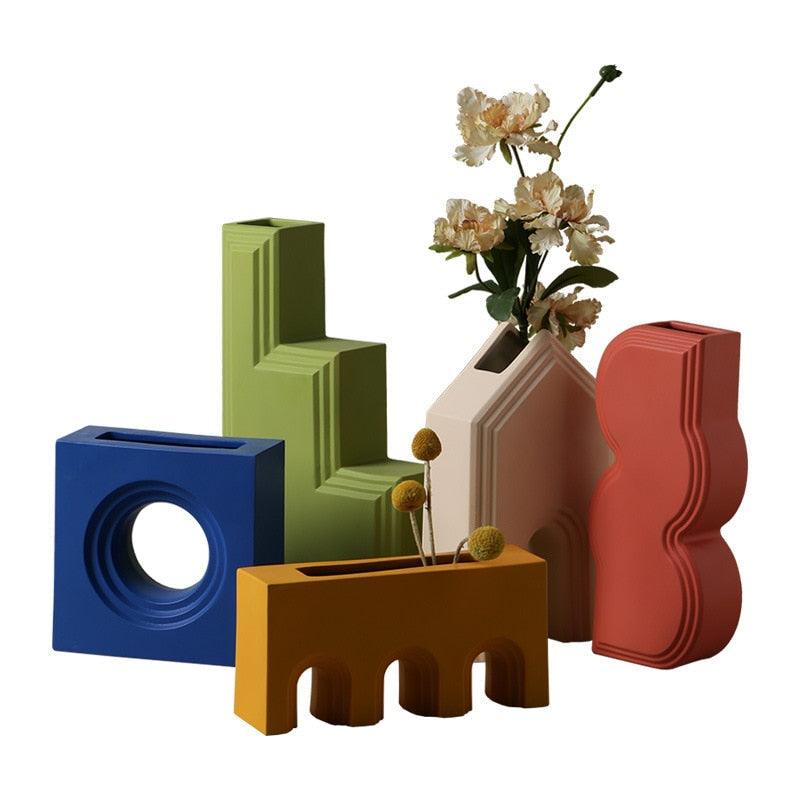 CeramiCasa Design Keramik Vase | Dekorative Akzentvase im Hausstil | Modernes Wohnaccessoire in Verschiedenen Farben