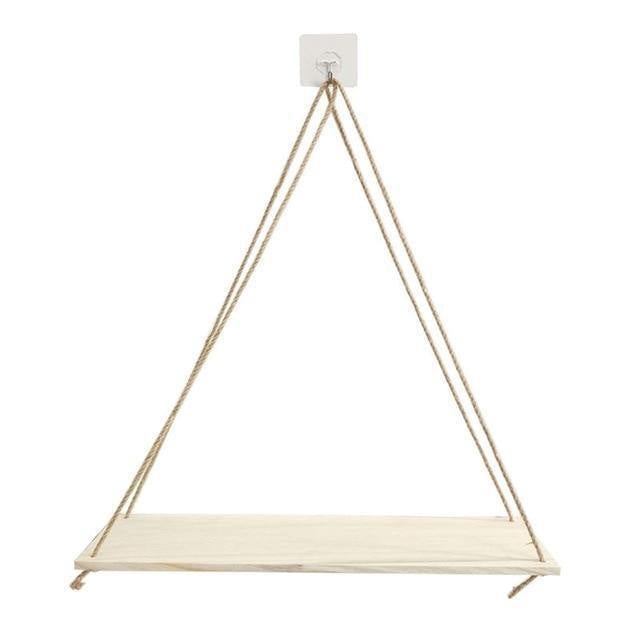 SwingShelf Holz-Seil Wandregal | Rustikales Design | Wand-Deko & Stauraum