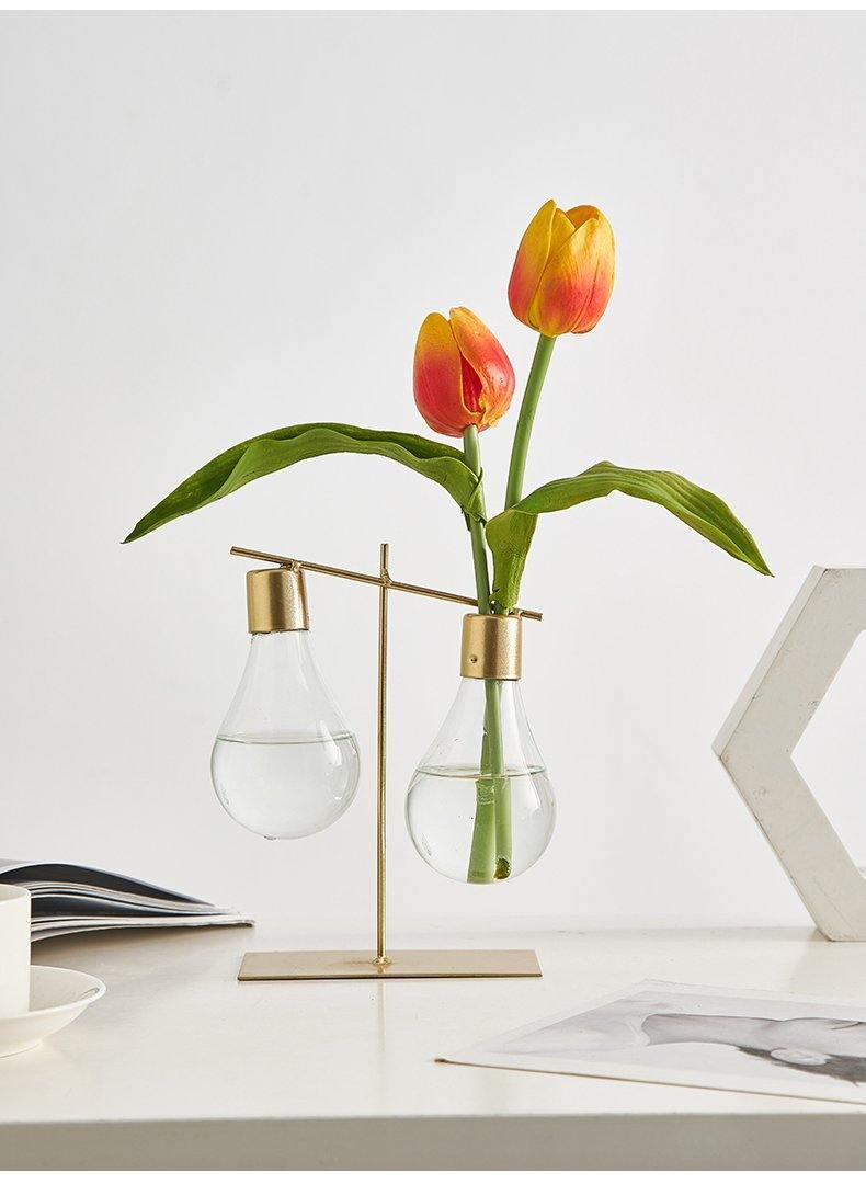 BloomBulb Pflanzenvermehrungs Vase | Zeitloses Design | Deko für Zuhause & Büro | Einzel & Doppel