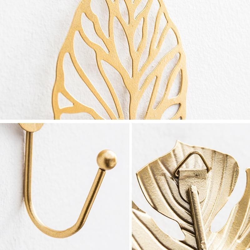 LeafLuxe Metall Wandhaken im Blätterdesign | Elegantes & Funktionales Dekor | In Gold & Blau erhältlich