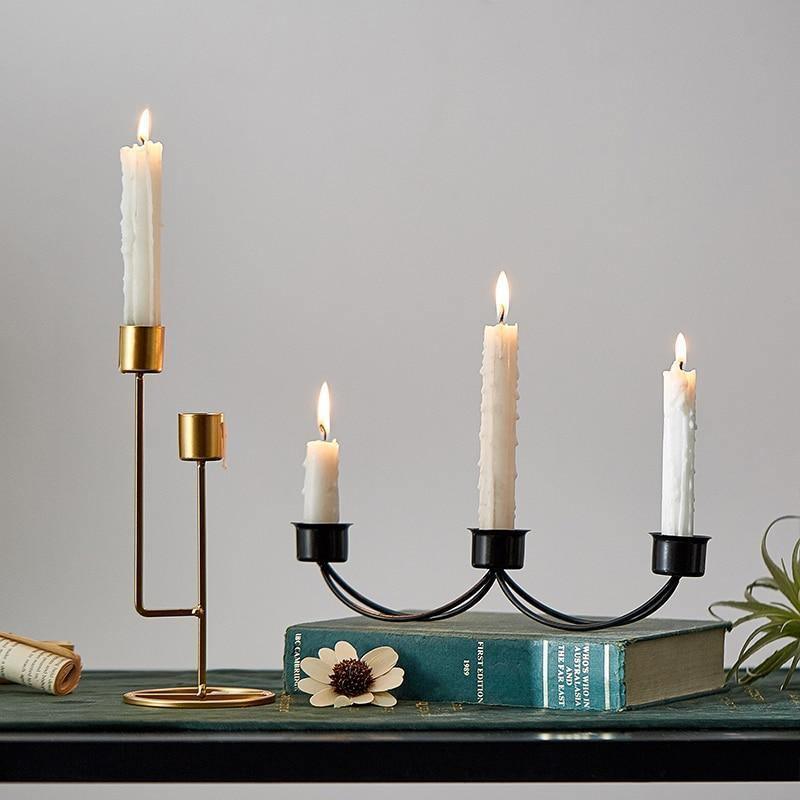 CandleLuxe Metall Kerzenhalter & Kandelaber | Modernes Design | In Gold & Schwarz erhältlich
