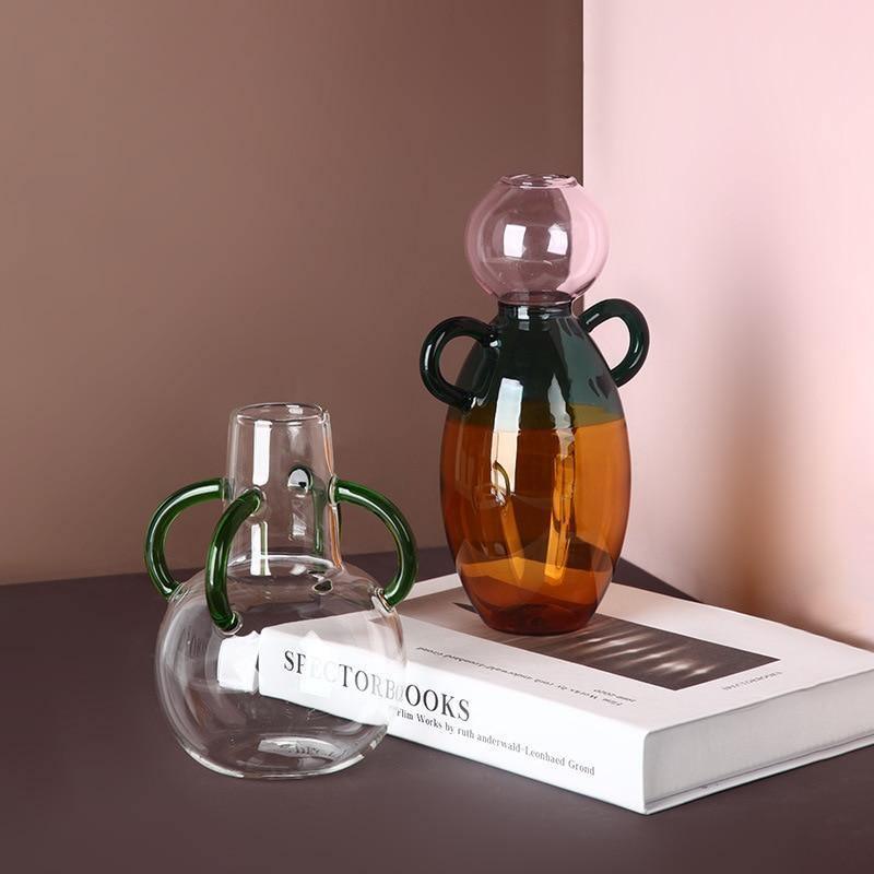 AurumVase Verspielte Glasvase mit Farbtönen | Modernes Design | Deko-Highlight für Wohnzimmer & Küche