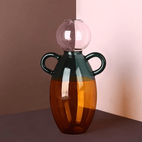 AurumVase Verspielte Glasvase mit Farbtönen | Modernes Design | Deko-Highlight für Wohnzimmer & Küche