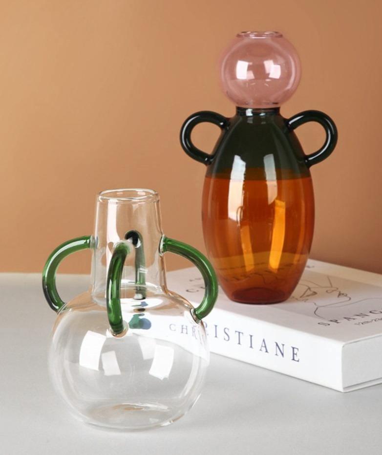 AurumVase Verspielte Glasvase mit Farbtönen | Modernes Design | Deko-Highlight für Wohnzimmer & Küche