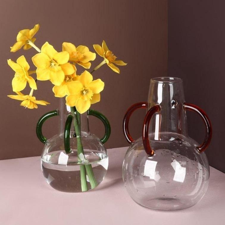 AurumVase Verspielte Glasvase mit Farbtönen | Modernes Design | Deko-Highlight für Wohnzimmer & Küche