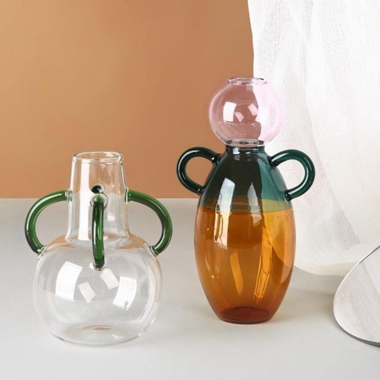 AurumVase Verspielte Glasvase mit Farbtönen | Modernes Design | Deko-Highlight für Wohnzimmer & Küche