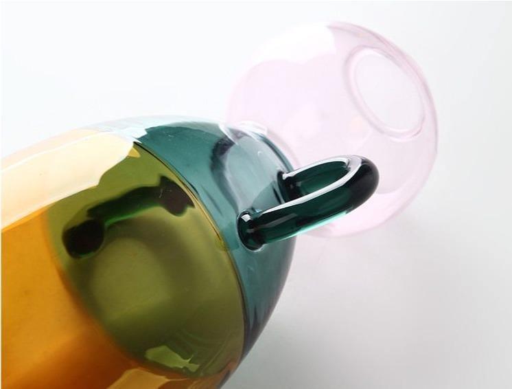 AurumVase Verspielte Glasvase mit Farbtönen | Modernes Design | Deko-Highlight für Wohnzimmer & Küche