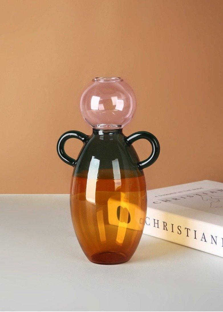 AurumVase Verspielte Glasvase mit Farbtönen | Modernes Design | Deko-Highlight für Wohnzimmer & Küche