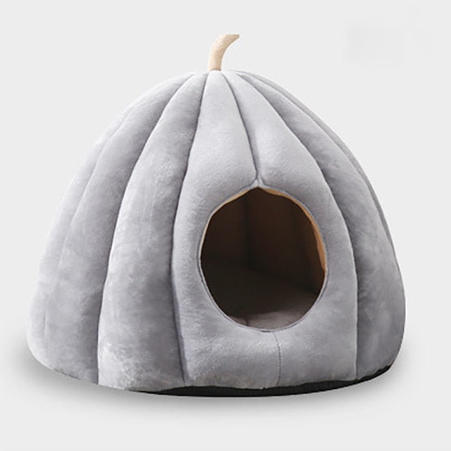 PurrPumpkin Kürbis-Katzenhöhle mit Abnehmbarem Kissen | Gemütliches Versteck | Komfort & Stil für Katzen
