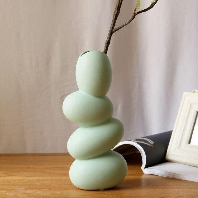 EggAura Keramik-Eivase | Zeitloses Design | Handgefertigte Deko-Vase | Minimalistisches Wohnaccessoire
