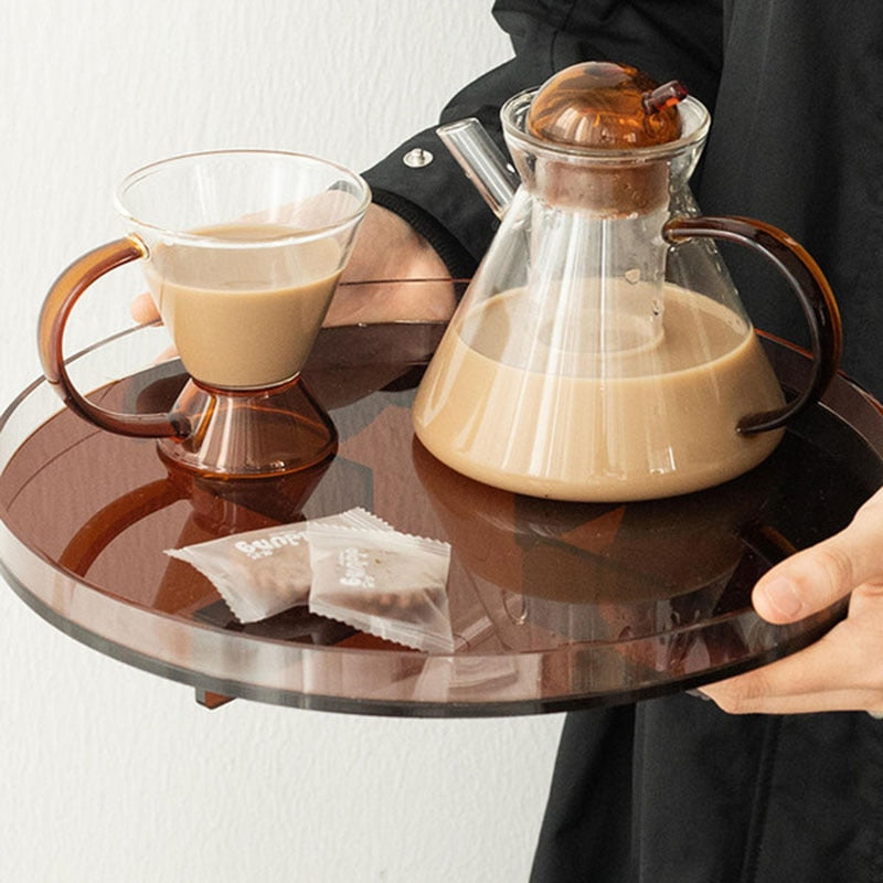 AcryLuxe Runder Acryl Tablett Organizer | Dekoratives Serviertablett | Modernes Design | Vielseitig & Stilvoll