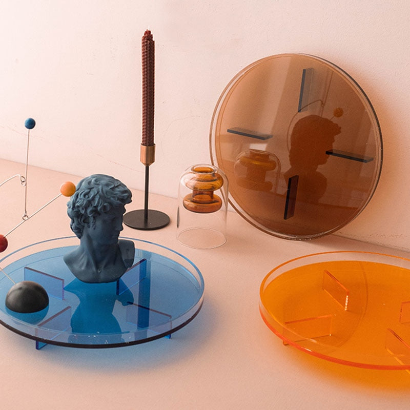 AcryLuxe Runder Acryl Tablett Organizer | Dekoratives Serviertablett | Modernes Design | Vielseitig & Stilvoll