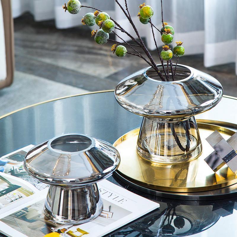 MirrorLux Moderne Glasvasen mit Silberreflektion | Elegante Deko für Zuhause & Büro