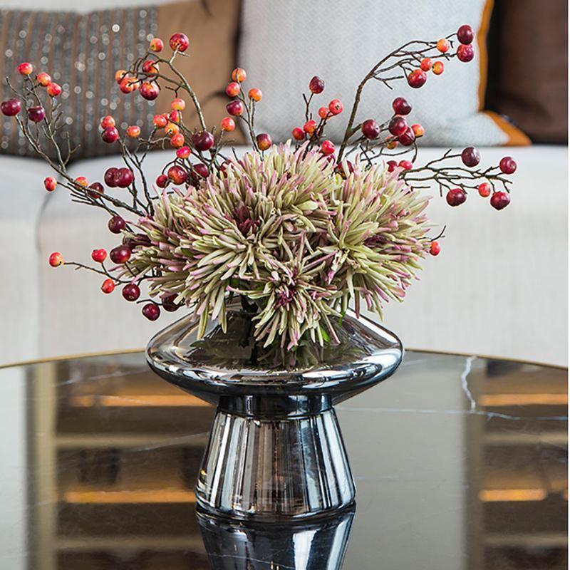 MirrorLux Moderne Glasvasen mit Silberreflektion | Elegante Deko für Zuhause & Büro