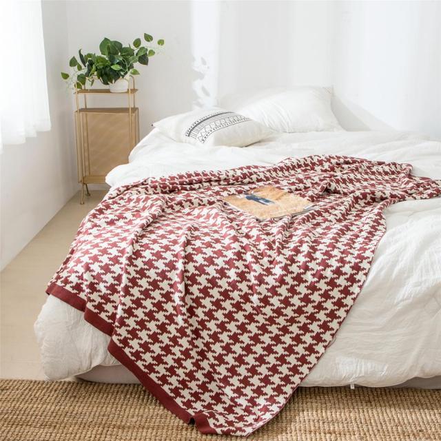 PlaidLuxe Houndstooth Kuscheldecke | Kariertes Design | Weich & Gemütlich | Verschiedene Größen