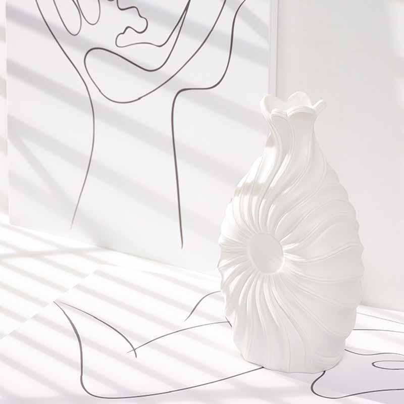 SwirlLine Keramik-Blumenvase mit Struktur | Elegantes Design | Verschiedene Größen für Blumen & Deko