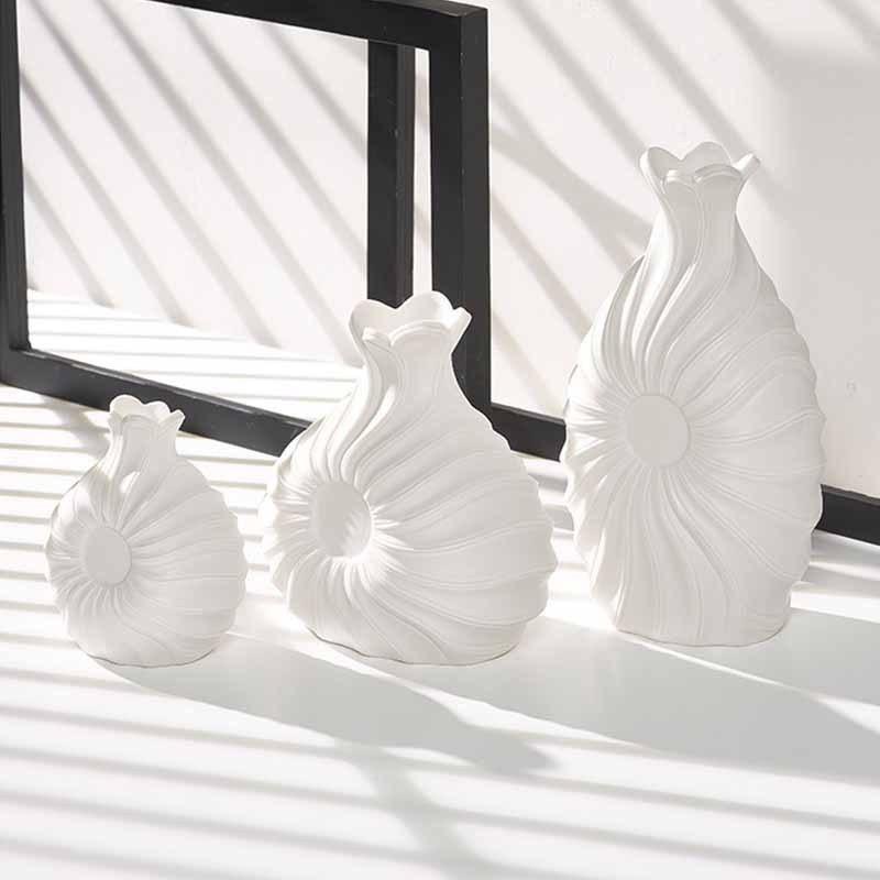 SwirlLine Keramik-Blumenvase mit Struktur | Elegantes Design | Verschiedene Größen für Blumen & Deko