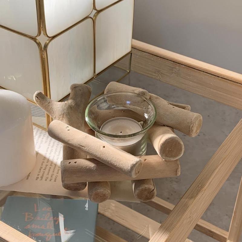 CoastalGlow Handgefertigter Holz-Teelichthalter | Maritimes Design | Natürliche Dekoration | Perfekte Geschenkidee