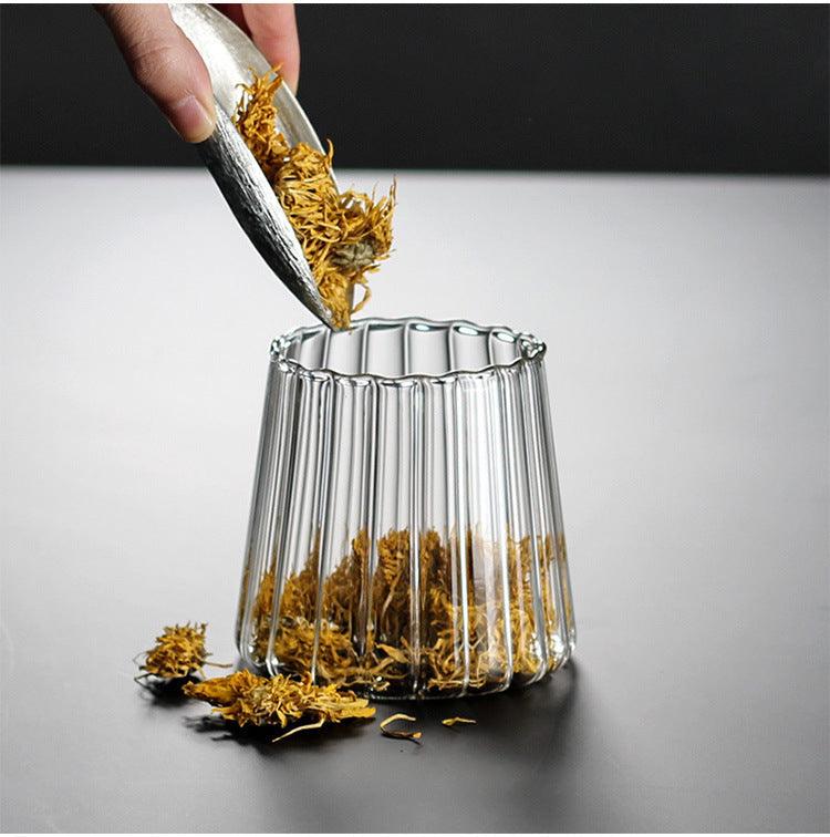 CharmWave Glas-Aufbewahrungsbehälter mit Deckel | Wellendesign | Luftdicht & Stilvoll