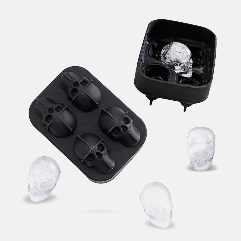 FrostSkull 3D Silikonform Eiswürfelerzeuger | Totenkopf-Eiswürfel | Kreative Baraccessoires