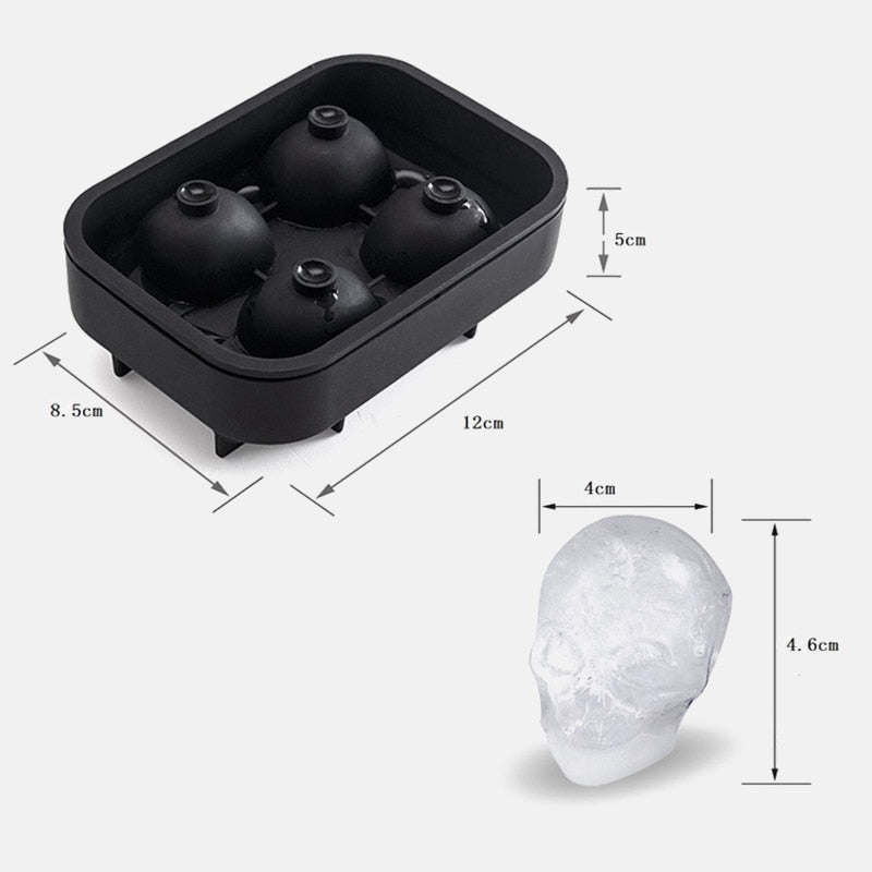 FrostSkull 3D Silikonform Eiswürfelerzeuger | Totenkopf-Eiswürfel | Kreative Baraccessoires