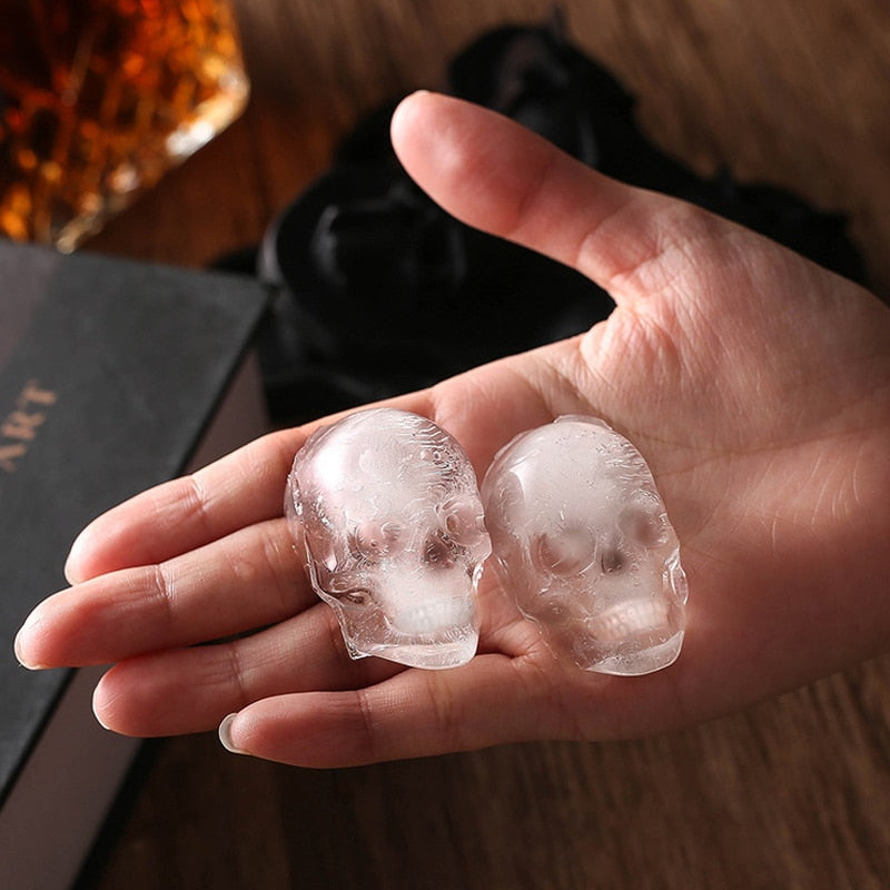 FrostSkull 3D Silikonform Eiswürfelerzeuger | Totenkopf-Eiswürfel | Kreative Baraccessoires
