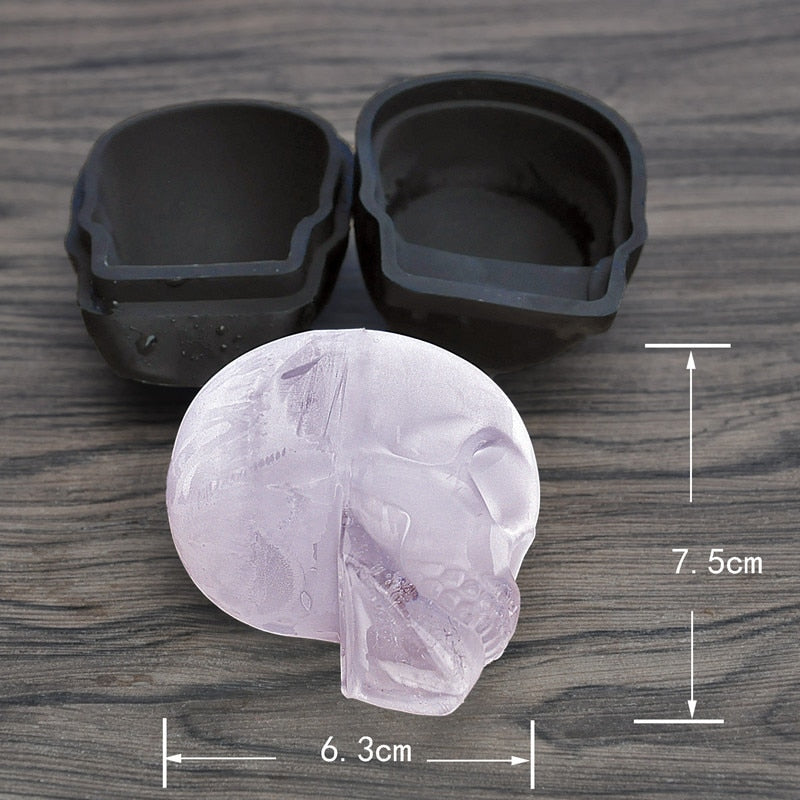FrostSkull 3D Silikonform Eiswürfelerzeuger | Totenkopf-Eiswürfel | Kreative Baraccessoires