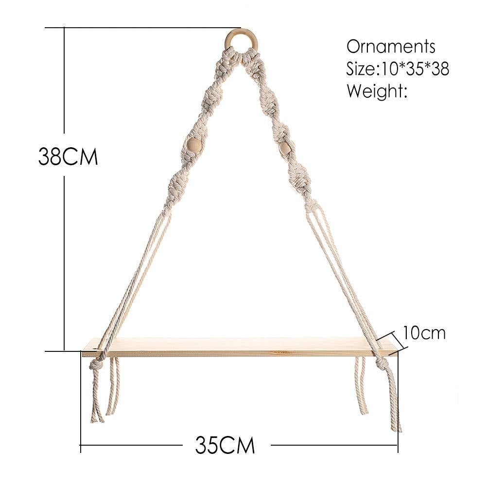 SwingNest Makramee Hängeregal aus Holz | Handgefertigt | Boho Deko | Vielseitig & Stilvoll