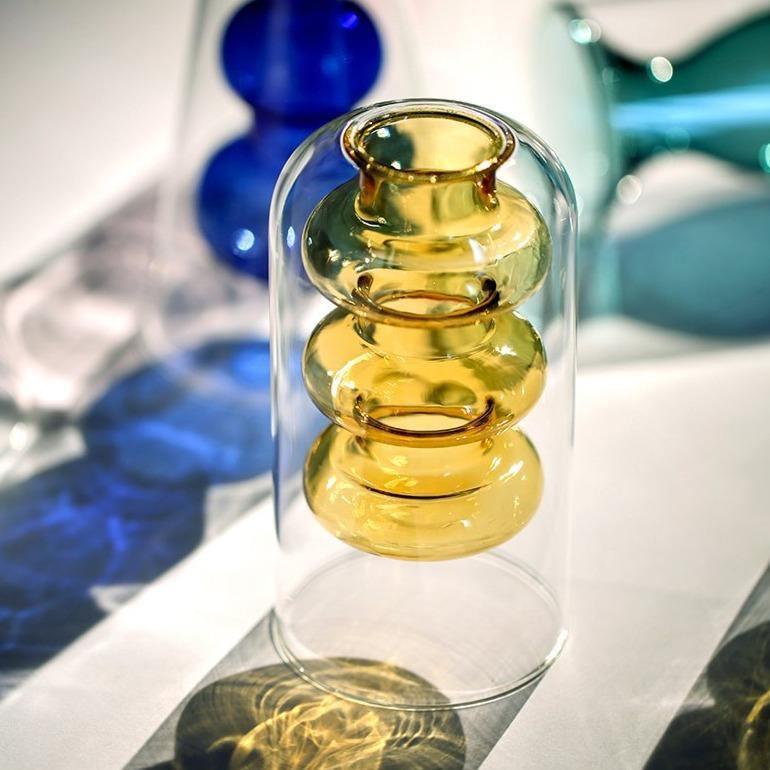 Groova Moderne Glasvasen | Einzigartiges Design | Farbenfrohe Dekoration für Zuhause & Büro