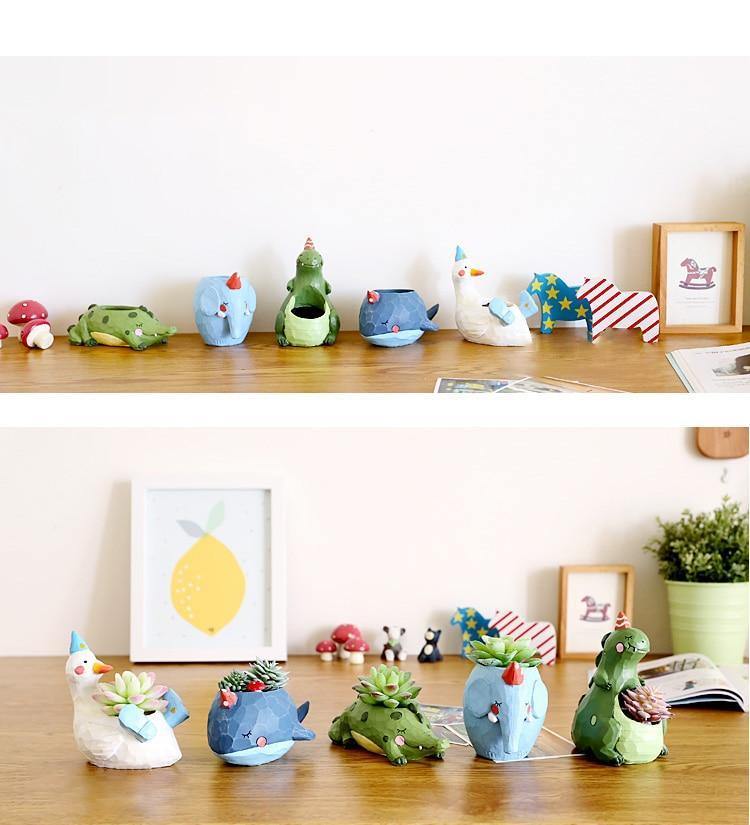 PlantPal Tierförmiger Pflanzentopf | Süße Cartoon-Pflanzenhalter für Sukkulenten & Mini-Pflanzen | Dekorativ & Funktional