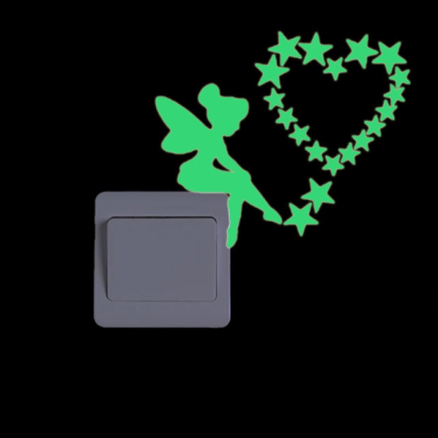 GlowSwitch Leuchtende Lichtschalter Aufkleber | Nachleuchtende Wandsticker | Praktisch & Dekorativ