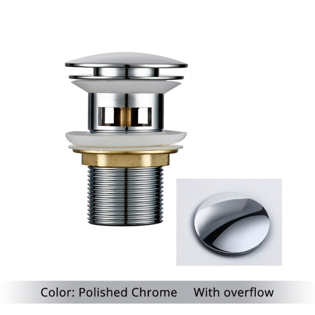 BrassFlow Premium Badezimmer Waschbecken Abfluss | Poliertes Messing | Universalgröße | Hochwertig & Langlebig