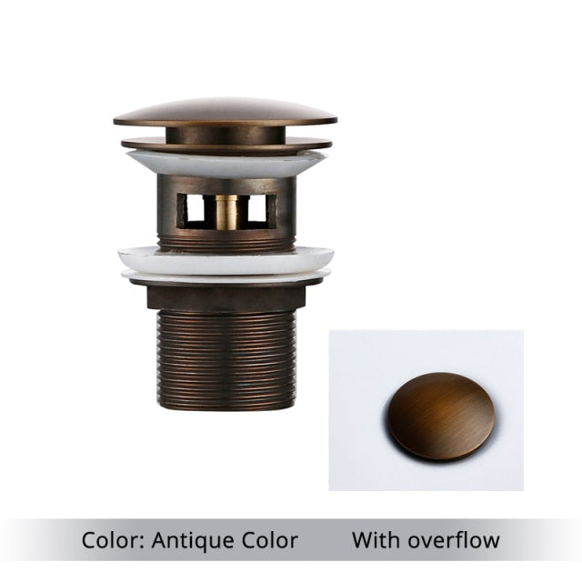 BrassFlow Premium Badezimmer Waschbecken Abfluss | Poliertes Messing | Universalgröße | Hochwertig & Langlebig