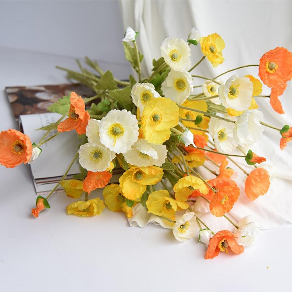 BloomCharm Künstliche Blumen Deko | Realistische Mohnblumen | Verschiedene Farben & Größen
