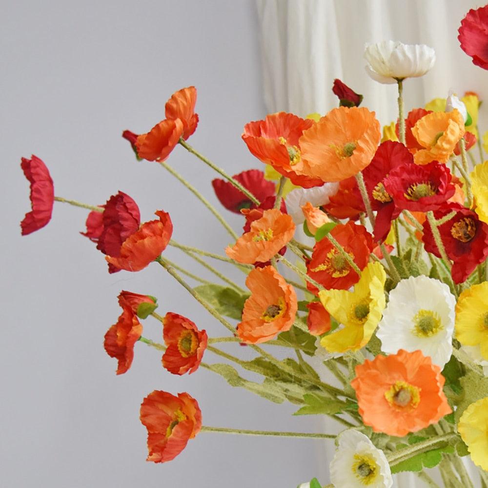 BloomCharm Künstliche Blumen Deko | Realistische Mohnblumen | Verschiedene Farben & Größen