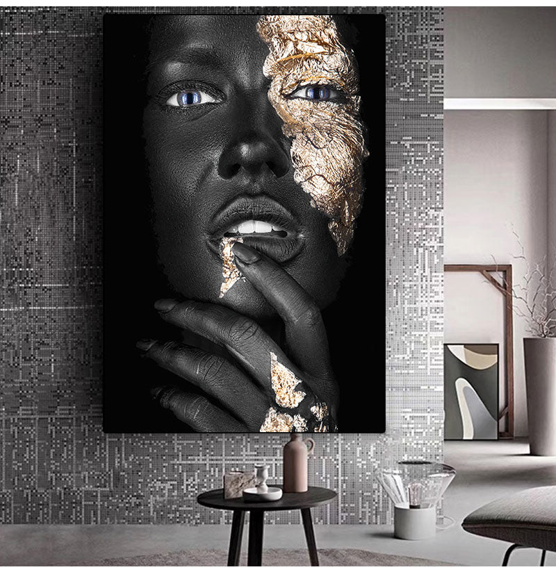 ArtisGild Golden Tattoo Leinwanddruck | Moderne Wandkunst | Elegante Dekoration für Zuhause