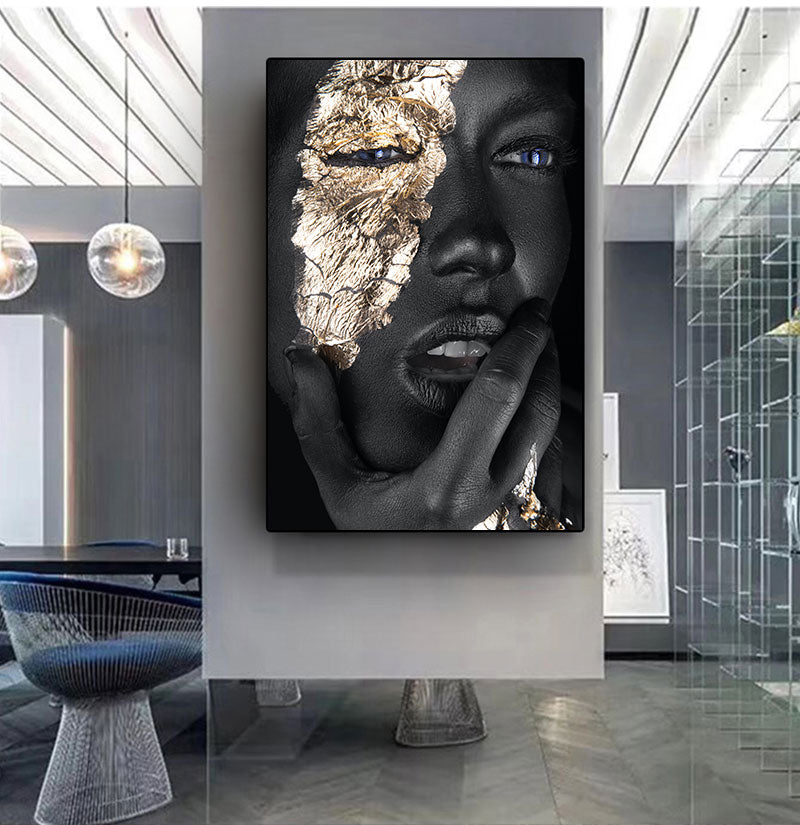 ArtisGild Golden Tattoo Leinwanddruck | Moderne Wandkunst | Elegante Dekoration für Zuhause