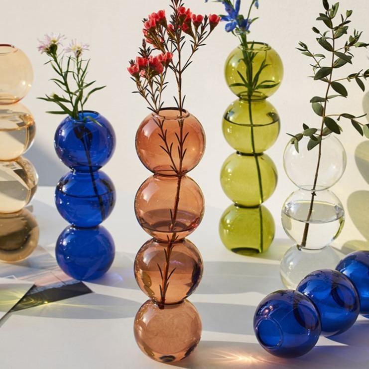 VitaSphere Glas-Bubble Vase | Zeitloses Design | Wohnaccessoire | Perfekt für Blumen oder Dekoration