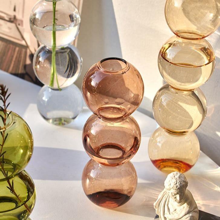 VitaSphere Glas-Bubble Vase | Zeitloses Design | Wohnaccessoire | Perfekt für Blumen oder Dekoration