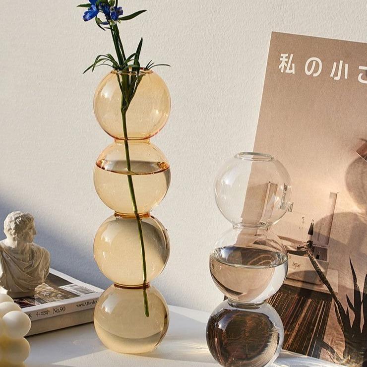 VitaSphere Glas-Bubble Vase | Zeitloses Design | Wohnaccessoire | Perfekt für Blumen oder Dekoration