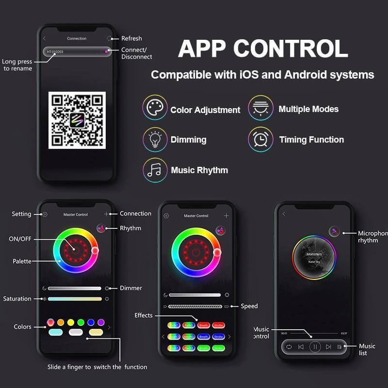 Solaréa LED Lampe | Variabler Farbwechsel | Stimmungslicht für Zuhause | Fernbedienung & APP-Steuerung
